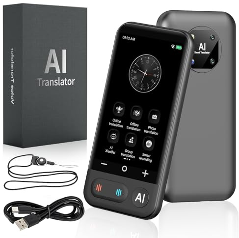Sprachübersetzungsgerät, KI-Übersetzer, Übersetzungsgerät mit Sprachausgabe, Sprachübersetzer, Offline-Übersetzer, Fotoübersetzer zum Lernen (Z16, Fashion, Glass + plastic, 1, Standard, Z16)