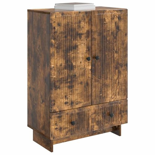 vidaXL Sideboard Geräucherte Eiche 66 x 34,5 x 95 cm Holzwerkstoff, Stylische Wohnzimmereinheit, Vintage-Speicherschrank mit Schubladen, funktionale Anrichte, Holzdisplay Möbel