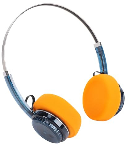 MENDUNER Retro Bluetooth On-Ear Headphones Wireless with Mic, 40mm Drivers HiFi Sound Deep Bass, 20H Battery, Multipoint Connection, Lightweight Vintage Style Stereo Headset (Transparent Blue)