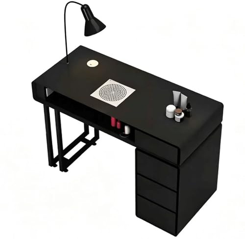 AWJJVXY Manikürtisch, Nageltisch für Nageldesigner, mit Regalen, Schränken und Staubabsaugung für Nagelstudios und Homeoffice-39in/100cm*15in/40cm*30in/78cm