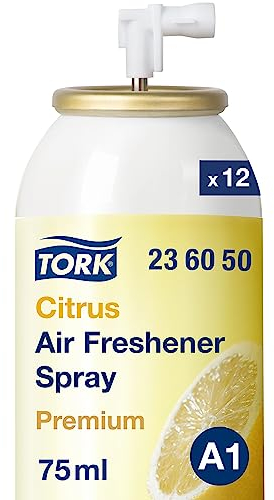 Tork Lufterfrischer Spray mit Zitrusduft A1, Flexible Einstellung, 12 Nachfüllungen, 236050