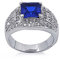 Kleine Schätze - Damen-Ring/Verlobungsring - 925 Sterlingsilber - Blau Saphir, Zirkonia