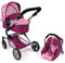 Bayer Chic 2000 597 78 3-in1 Kombi Lia, Puppenwagen-Set mit Autositz, Babywanne und Sportsitz, Stars Brombeere