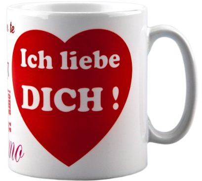 Tasse ich liebe dich - mit Aufdruck - ideale Geschenkidee als Kaffeetasse z.b. für Männer oder Frauen als Geschenk zum Geburtstag oder Valentinstag