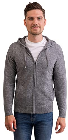 CASH-MERE.CH 100% Kaschmir Herren Kapuzenpullover | Hoodie mit Reißverschluss