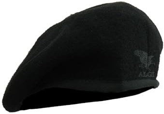 OUTLET MILITARY Baske aus Spanien, reine Wolle, Schwarz