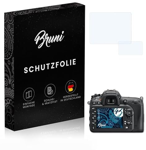 Bruni Película Protectora compatible con Nikon D7200 Protector Película, claro Lámina Protectora (Set de 2)