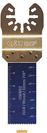 CMT OMM02-X1 Lama Taglio dal Pieno e Rifilatura per Legno 22 mm, Attacco Universale, Grigio/Blu