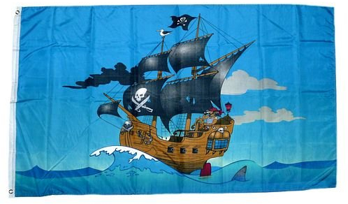 Fahne/Flagge Piratenschiff Pirat 90 x 150 cm