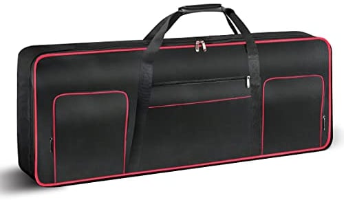 Ruibo 61 Key Keyboard Gig Bag Case,Portable Durable Keyboard Piano Waterproof 600D Oxford Cloth with 10mm Cotton Padded Case Gig Bag 40x16x6 / Black+Red