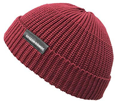 CLAPE Bonnet Court en Tricot Bonnet de Docker Elastique Casquette sans Visiere Homme Femme Fisherman Beanie Bonnet de Trawler d'hiver