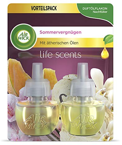 Air Wick Duftölflakon Nachfüller DUO Sommervergnügen – Fruchtig-frischer Raumduft – 2er Duftöl Set – Plastikfreie Verpackung