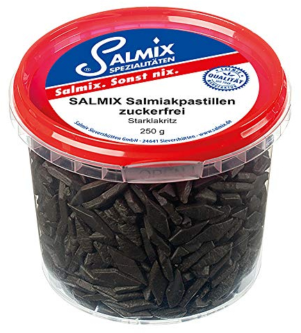 SALMIX Handgefertigte zuckerfreie Salmiakpastillen 1er Pack (1 x 250 g)