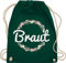 Shirtracer Turnbeutel Rucksack - JGA Junggesellenabschied Frauen - Braut Blumenkranz - Unisize - Dunkelgrün - brautgeschenk brauttaschen bachelorette party bripe beutel brauttasche