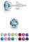 Pendientes de Plata de Ley 925 Con Cristal Swarovski Aguamarina 5 mm - Brillantes de Colores - Azul Aguamarina