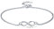 Lydreewam Unendlichkeit Fußkettchen Silber 925 für Damen Sommer Barfuß Strand Fusskettchen mit Zirkonia, verstellbares 22+4cm