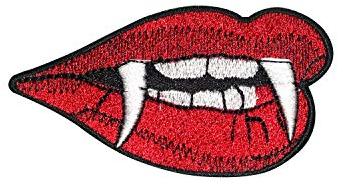 Devil Lips Vampire Lips Iron On Patch Sew On Patch Embroidered Patch/Badge for Clothes Shirts Jeans etc