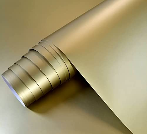 Vinilo Adhesivo Oro Metalizado 60x300 cm Para Muebles Cocina Paredes Ventanas Manualidades Papel Adhesivo Decorativo (60x300 cm, Oro)
