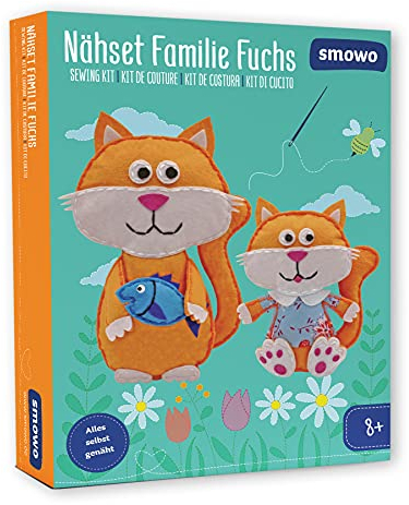 Smowo® Filz Nähset für Kinder - Stofftiere selber nähen - Bastelset inklusive Nähanleitung & Video - Für Mädchen und Jungen