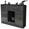 Stil.Zeit Highboard Kommode Marika, Korpus anthrazit matt, Front Hochglanz-Design Graphit (136x108x35cm), Push-to-Open Technik & Leichtlaufschienen