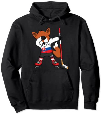Dabbing Fox Slowakei Eishockey-Fans Trikot Wintersport Pullover Hoodie