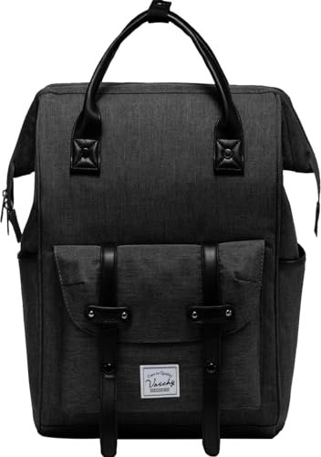 VASCHY Zaino porta PC Donna,Zaino Uomo Zaino Donna Lavoro Zaino da 15,6 Pollici Antifurto Zaino Scuola Zaino Laptop con Porta USB Zaino da Viaggio con Cinghia per Bagagli Grigio Scuro Regali Natale
