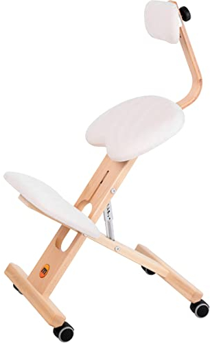 Mercurius Ergo-Soft OP Ergonomischer Stuhl Orthopädischer Kniestuhl Computerstuhl Kniehocker Stoff - Made in EU, CE, TUV (Beige)