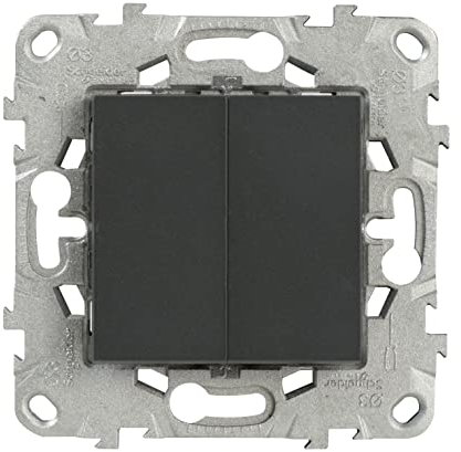 Double interrupteur va-et-vient 10A connexion rapide aluminium Unica
