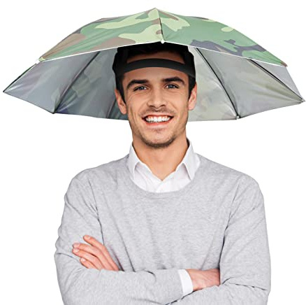 65 cm Sonnencreme Winddicht freihändig Kopfschirm-Kappe,Pilipane Regenschirm-Hut, auf dem Kopf montierter Regenschirm, Faltbarer Hut, Regenschirm für Erwachsene und Kinder(Bunt)