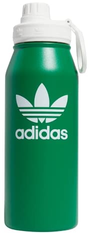 adidas Originals 1 Liter (32 oz) Metal Water Bottle, Hot/Cold Double-Walled Insulated 18/8 Stainless Steel, Green/White, 32 Ounces, Green/White, 33.8 Ounces