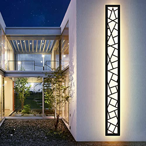 LED Lange Wandleuchte Ip67 Wasserdicht Wandlampe Led Lang Wandlampe Villa Innen Außenwandleuchten Anthrazit Lange Wandleuchten Aussen Gartenwandbeleuchtung Garage Terrasse-115CM,Warmes Licht