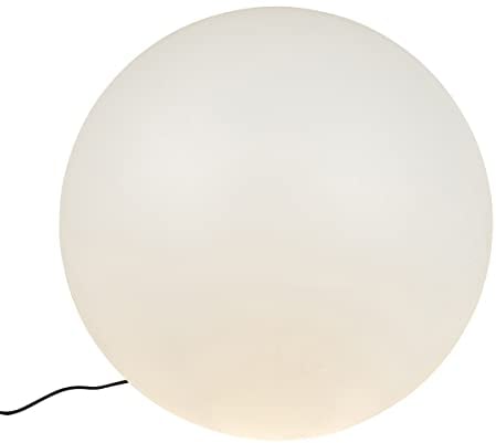 Qazqa - Moderne Außenleuchte I Sockelleuchte weiß 77 cm IP44 - Nura I Außenbeleuchtung - Kunststoff Kugel I Kugelförmig - LED geeignet E27