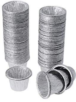 Operitacx 100 Piezas Latas Tazas De Pastel Moldes Redondos para Tarta De Huevo para Flan Mini Latas De Tarta Desechables Flanera Mini Flanera con Tapa Frustrar De Aluminio Queso