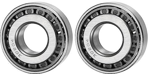 QUARKZMAN 30204 koniskt rullager x 2 st. kromstål koner och mugg-set för trädgårdsmaskiner och bilar [20 mm x 47 mm x 15,5 mm]