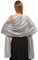 heekpek Schal Damen Leicht Seidensatin Schal Stola Damen Elegant Übergroßer Stola Festlich Umschlagtuch Damen Glitzer Lang Schal für Ganzjährig, Dunkelgrau
