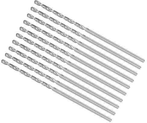 CoCud Mikro Bohrer Bit 1.35mm Bohrer Durchmesser 48mm Gesamt Länge 6542 Schnellarbeitsstahl Vollständig Geschliffen Gedreht Bohrer - (Anwendung: für Kupfer Metall Holz) 10Stk