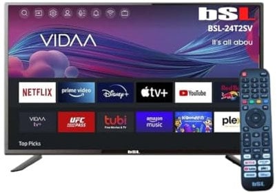 BSL BEAUTIFUL SOUND LINE BSL-24T2SV VIDAA Smart TV 24 Pulgadas | WiFi | RJ45 | Resolución Full HD 1920X1080p | USB | DVBT2/S2/C | Compatible con Youtube, Netflix, Disney +, Dazn, Prime | HDMI
