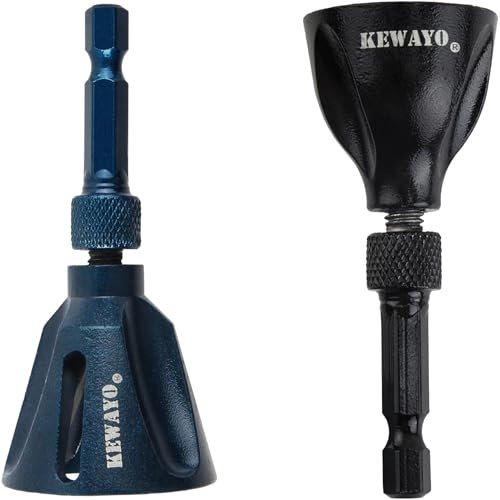 KEWAYO Deburring External Chamfer Tool, with Tungsten Carbide Blade, Deburring Chamfering Drill Bit, Remove Burr Tools Quick Release Hex Shank; Improved Durability and Sharpness; (3mm-25mm) 2Pack