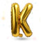 FUNXGO Folienballon Buchstaben gold K - Buchstaben Luftballon Klein K - ca. 40cm Nur Luftfüllung - Ideal für Geburtstag, Hochzeit & Party Deko - Ballon Buchstabe K gold