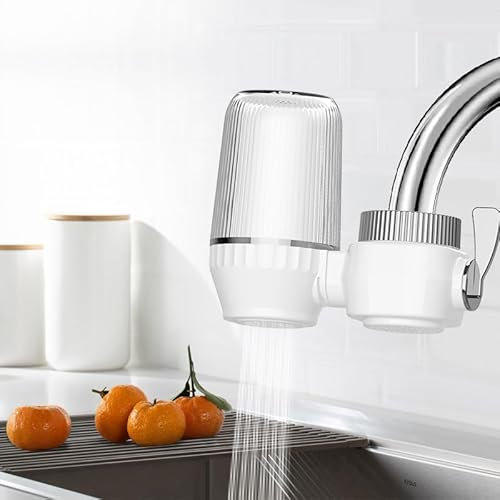 Filtro rubinetto lavandino cucina acqua ceramica universale con adattatori,filtro sostituibile,risparmio idrico, carbone attivo,acciaio inox,purificatore acqua domestica (Filtro Rubinetto ceramica)