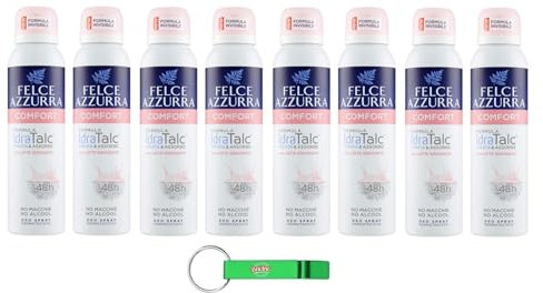 Felce Azzurra - Deodorante Spray Comfort con formula IdraTalk Efficacia 48 ore, senza macchie, con latte idratante da 150 ml + portachiavi Beni Culinari