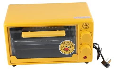 Comptoir de four grille-pain 12 L, mini four 600 W, four de cuisson multifonction, motif mignon pour pain grillé, cuisson, gril Température du grill jusqu'à 210°C