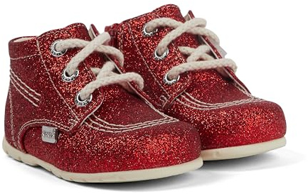 Kickers Unisex Baby Kick Hi Baby Glitter Leather Ankle Boot, Red, 4 UK Child