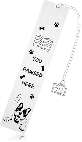 Hunde Lesezeichen für Frauen, Süße Geschenke Lesezeichen aus Edelstahl mit Hundemotiv You Paused Here Hunde-Lesezeichen Geschenke für Hundeliebhaber zum Lesen Frauen Männer Buchliebhaber