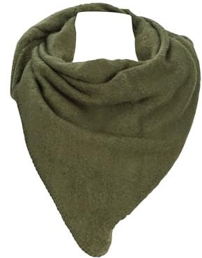 malito - Damen Modeschal - weicher Dreiecksschal Unifarben & Leo Print - langer flauschiger XXL Winterschal S601 - (Oliv)