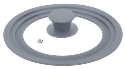 sourcing map 1Pcs Universal Lid for Pot Fit 6.5, 7, 8 Inch Diameter Cookware, Replacement Pan Lids with Heat Resistant Silicone Rim, Steam Vent Pan Lid for Pots, Frying Pans, Skillets, Gray