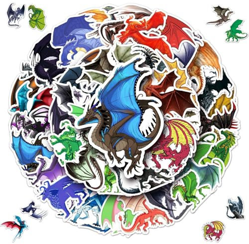 2 X 50 Stück Drachen Aufkleber, Drache Aufkleber Set, Cartoon Dragon Stickers, Wasserdicht Vinyl Aufkleber für Auto Laptop Skateboard Fahrrad Moped Motorrad, Geeignet für Erwachsene Kinder