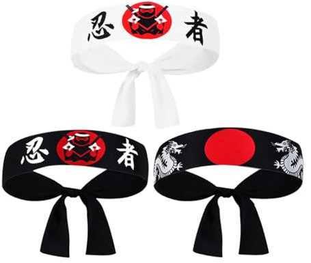 Abaodam Ninja-stirnband Im Japanischen Stil Für Männer Und Frauen Karate Kampfsport Koch-outfit -kostüm Cosplay-zubehör