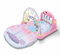 COO11 Baby Play Mat with Piano Keyboard, Baby Gym Piano Mat for Soft Activity with Hanging Sensory Toys, Mirror, Music and Rattles for Newborns and Infants (Pink)