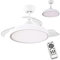 MAKA Ventilatore Ultra Silenzioso da Soffitto con Luce Led 40 watt, 6 Velocità - 3 Pale PVC Reversibili - Motore 30 watt - 220V IP20, Plafoniera Dimmerabile con Telecomando, Lampadario Ventilatore